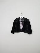 Women's Vintage Black Velvet Bolero Jacket M image