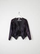Women’s Vintage Black Velvet Bolero Jacket S image