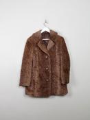 Women's Vintage Brown Faux Fur Jacket 12/14 image