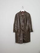 Women's Vintage Brown Leather Coat M/L image