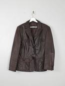 Women's Vintage Brown Leather Gil Bret Jacket L image