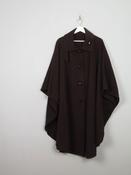 Women's Vintage Brown Wool Coat Cape One Size image