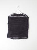 Women's Vintage Charcoal Cotton &amp; Lace Blouse 10/12 image