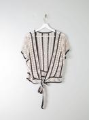 Women's Vintage Cream Crochet Top M/L image