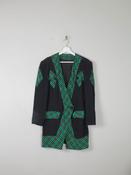 Women's Vintage Green &amp; Black Tartan Jacket S image
