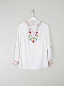 Women's Vintage Hungarian Embroidered Peasant Blouse S image