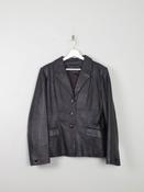 Women's Vintage Leather Jacket Aubergine L image
