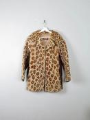 Women's Vintage Leopard Print Sheepskin &amp; Suede Jacket S/M
