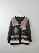 Women's Vintage Lined Wool Cardigan M/L
