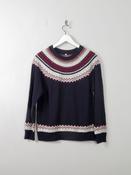 Women's Vintage Navy Fair-Isle Jumper S image