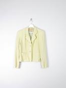 Women's Vintage Paul Costello Lime Green Linen Jacket 10/ small 12 image