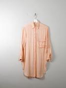 Women's Vintage Peach Silk Long Blouse S