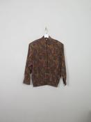 Women's Vintage Printed Brown Blouse M image