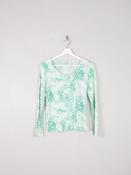 Women’s Vintage Printed Green Top Italian Robert Janan XS/S