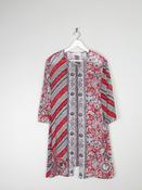Women's Vintage Red &amp; Black Printed Tunic M image