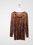 Women’s Vintage Rust Velvet Tunic Top M image