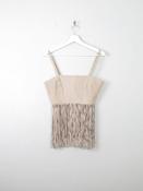 Women's Vintage Suede Fringed Top XS