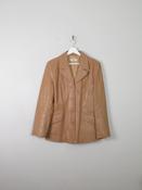 Women's Vintage Tan Leather Jacket L