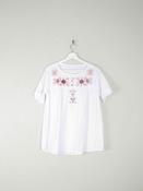 Women’s Vintage White Cotton Embroidered Blouse L