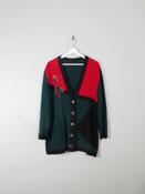 Women's Vintage Wool Cardigan Long With Motif M
