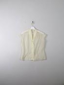 Women's Vintage Yellow Rayon 50s Blouse M