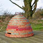 Artisan Natural Bee Skep - Recycled Sari