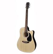 Acoustic Guitar With EQ &amp; Cutaway Starter Pack - Dreadnought Natural (&amp; Free Strap!)
