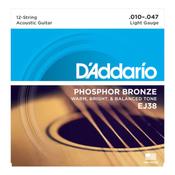 Daddario 12 String Phospher Bronze Acoustic Guitar Strings
