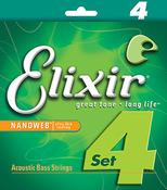 Elixir Nanoweb 80/20 Bronze Acoustic Bass Guitar Strings