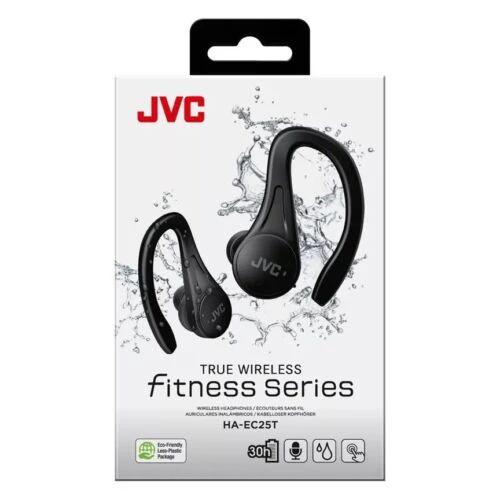 JVC Fitness True Wireless In-Ear Headphones with Ear Loop - Black | 30-Hour Battery | Bluetooth 5.1 | Waterproof
