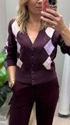 Guess Gracie Argyle Cardigan Burgundy. W6BR47Z1446