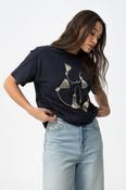 Maizena -10  navy t/shirt with gold print image