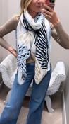 Shell blue print scarf
