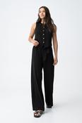 Daley black wide leg trousers image