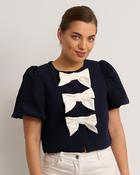 Saffron navy cream top image