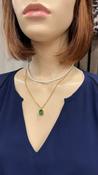 R437ncb PEARL &amp; EMERALD LAYERED NECKLACE image