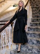 BLACK PENELOPE TAFFETA MIDI DRESS