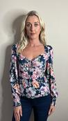 Navy floral guess alelaide top image