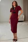 Emma Cut Out Bow Midi Dress Berry image
