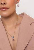 BLUE PINK CRYSTAL NECKLACE. T584NCB image
