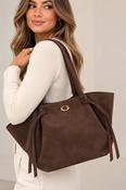Guess Allegra brown suede tote