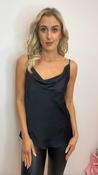Nero azalea black satin cami top image