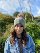 Amy green beige Pom hat image