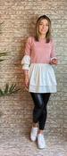Jessica Blush peplum hem knit image