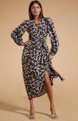 MABEL DANCING LEOPARD  MOCK WRAP DRESS IN CITRUS TULIP