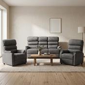 Savoy 3+1+1 Sofa Suite Fixed - Grey Fabric