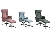 Apero Manual Push-Back Swivel Chair with Stool
