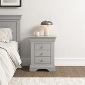 Bordeaux 3 Drawer Bedside- Pebble Grey (Set of 2)