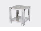 Belini End Table Sintered Stone and Stainless Steel
