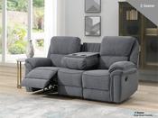 Belmont 3 Seater Recliner Sofa (with Console) - Grey